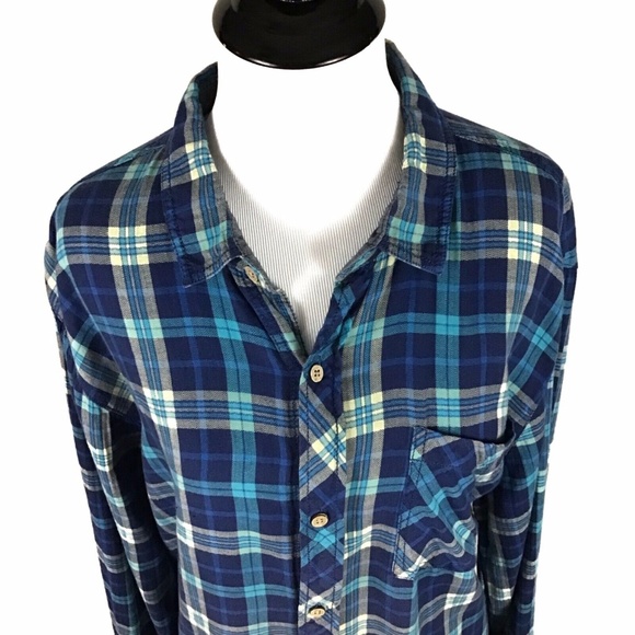 Men's Forever 21 Classic Blue Flannel Shirt XLarge - Picture 2 of 5
